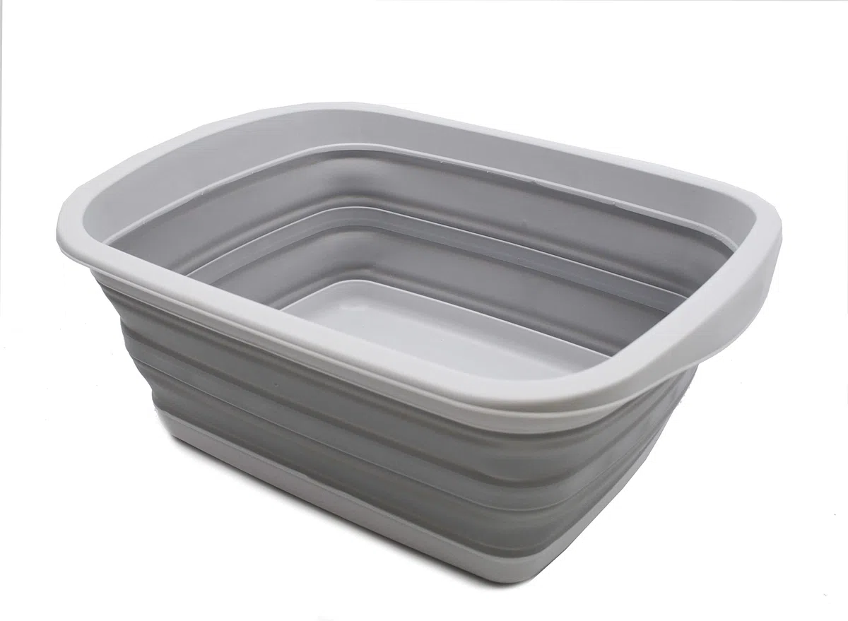 SAMMART 10 l składana wanna - składana wanna do naczyń - przenośna umywalka - oszczędność miejsca plastikowa wanna (szara, 1)