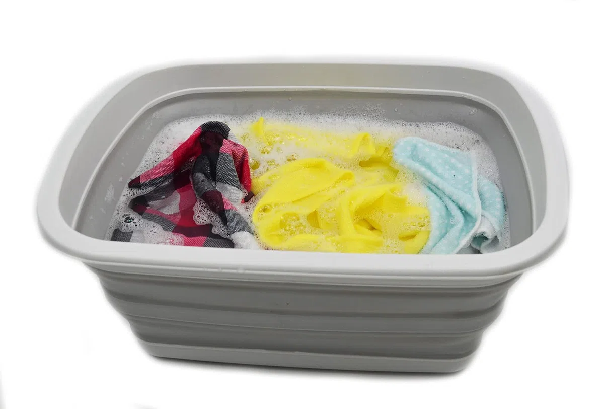 SAMMART 10 l składana wanna - składana wanna do naczyń - przenośna umywalka - oszczędność miejsca plastikowa wanna (szara, 1)