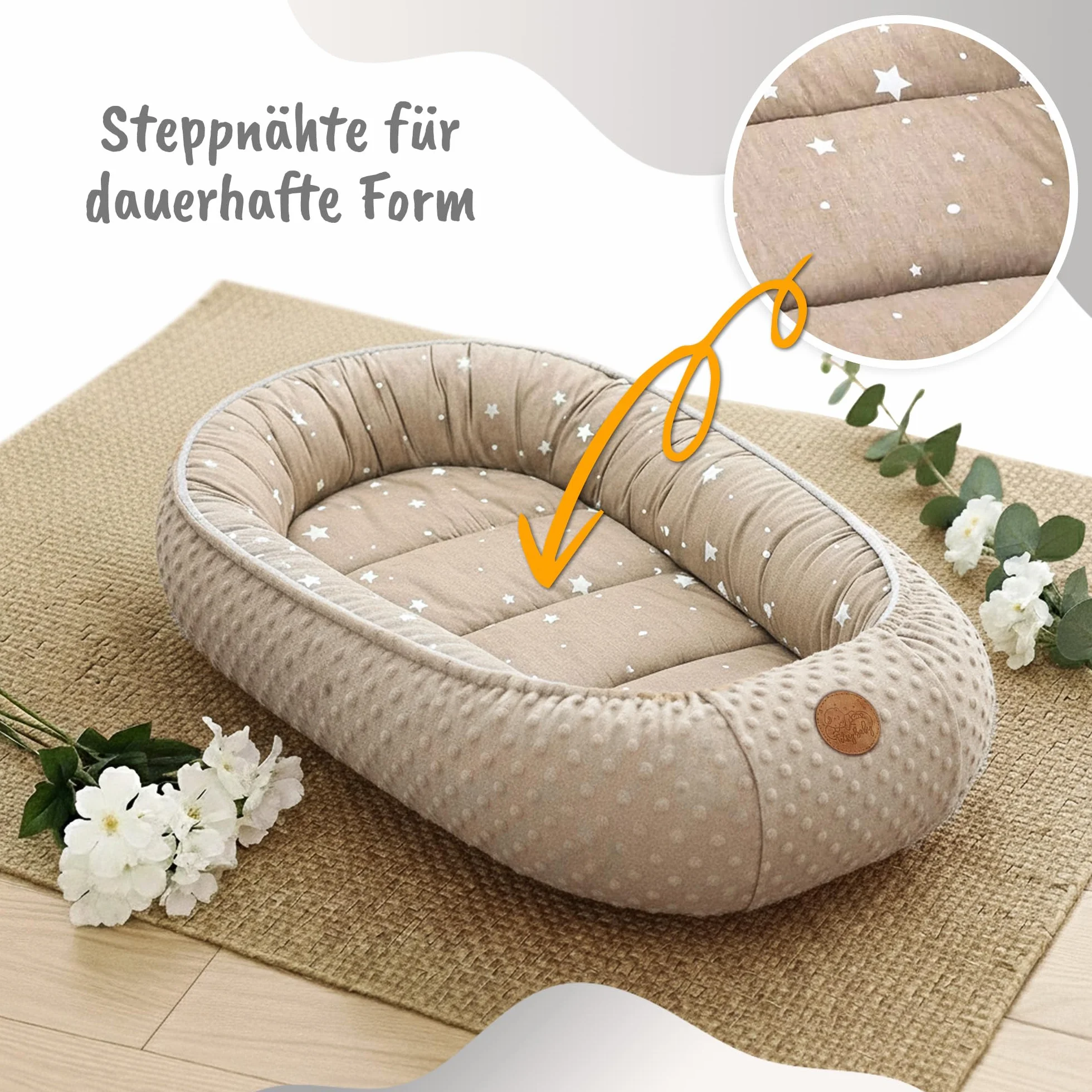Ciepłe kokon niemowlęcy 90x50 cm - kokon przytulankowy kokon niemowlęcy zima/jesień kokon babynest safari toffi