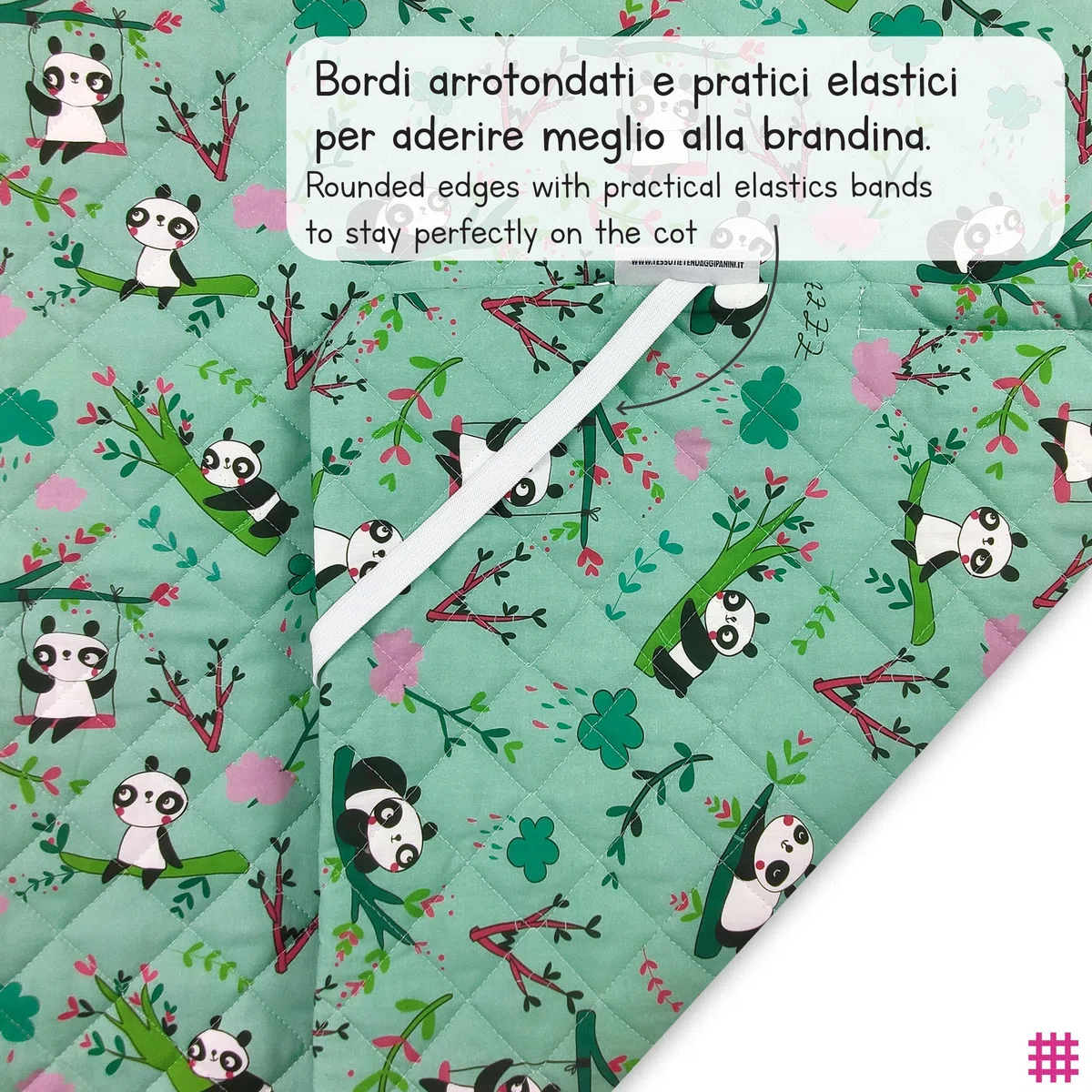 Worek Nanna dla dzieci i Bimba od 2 do 6 lat - 100% bawełna - Made in Italy (Sacco Nanna panda)
