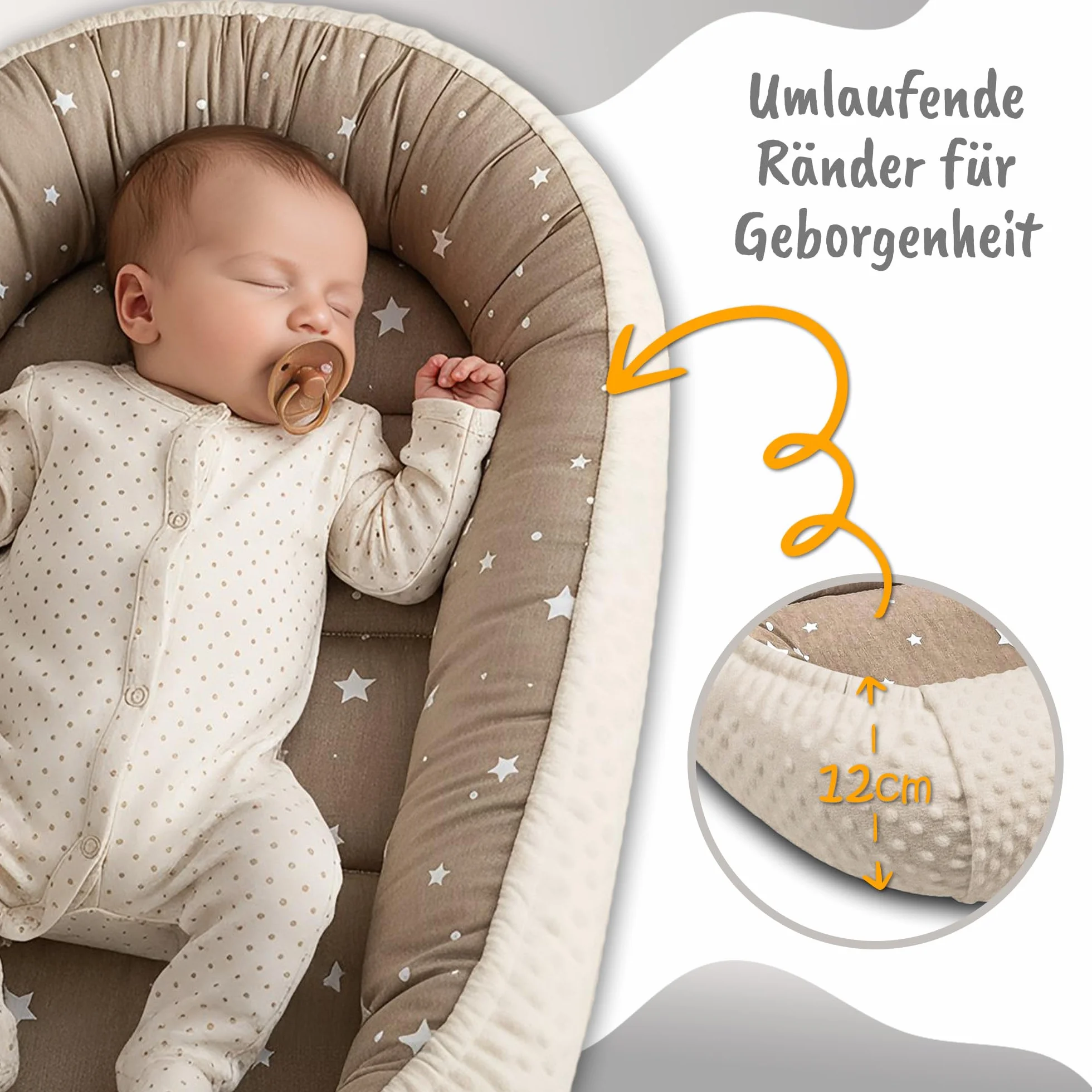 Ciepłe kokon niemowlęcy 90x50 cm - kokon przytulankowy kokon niemowlęcy zima/jesień kokon babynest safari toffi