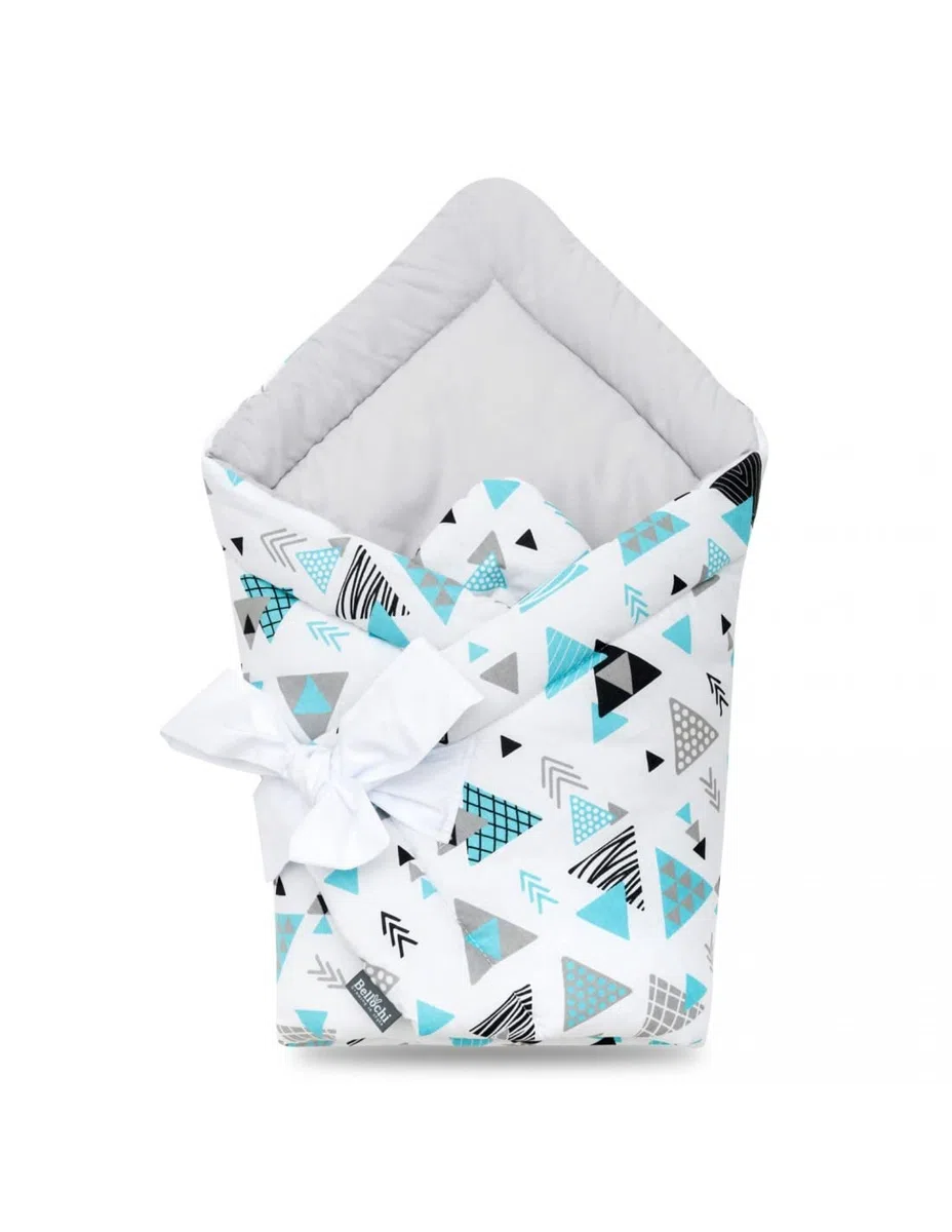 Bellochi Kocyk do owijania dla niemowląt 2 w 1 – 75 x 75 cm – 100% bawełna – do wózka dziecięcego, łóżeczka dziecięcego lub fotelika dziecięcego – całoroczny – certyfikat Öko-Tex – sejf