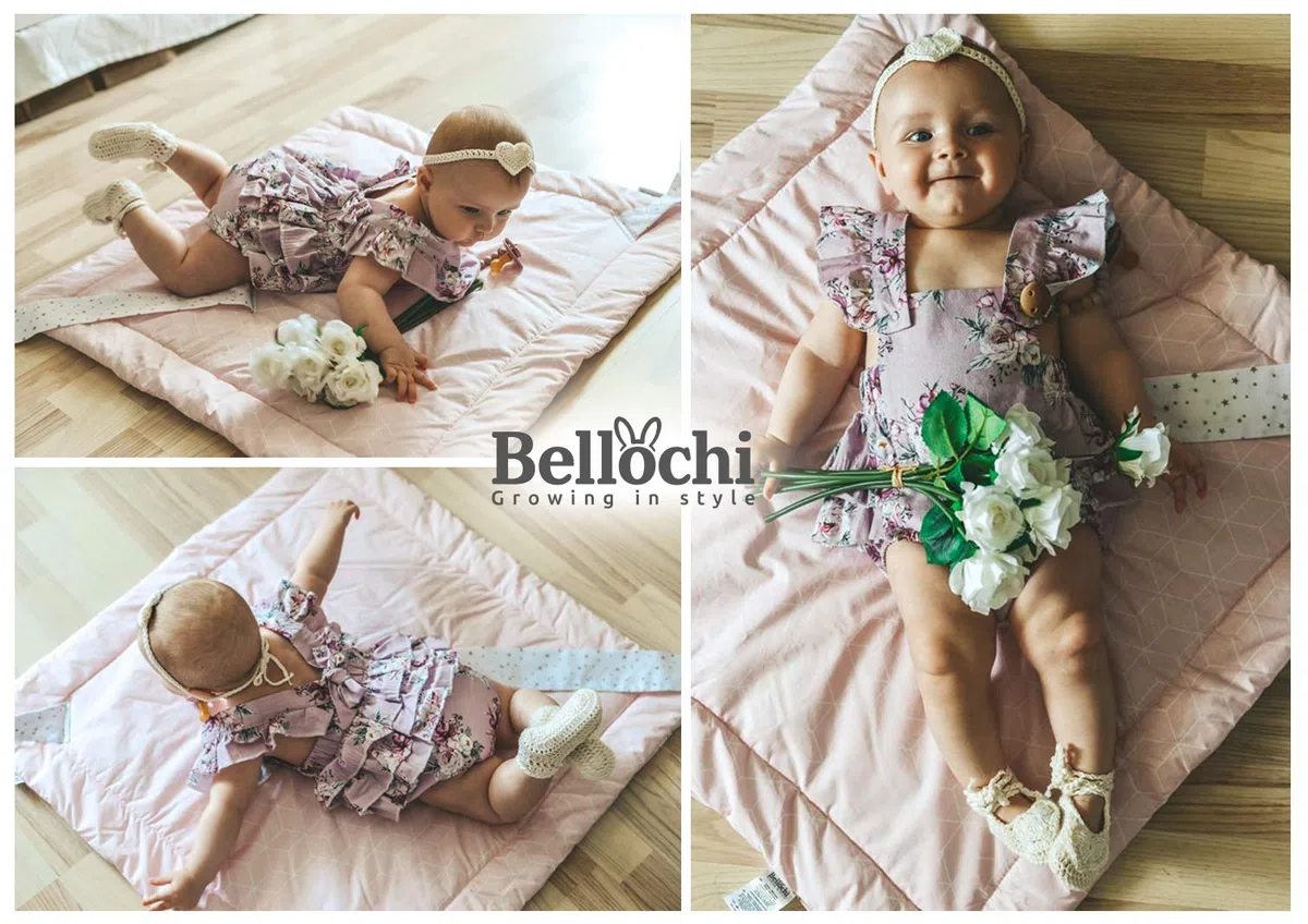 Bellochi Kocyk do owijania dla niemowląt 2 w 1 – 75 x 75 cm – 100% bawełna – do wózka dziecięcego, łóżeczka dziecięcego lub fotelika dziecięcego – całoroczny – certyfikat Öko-Tex – sejf