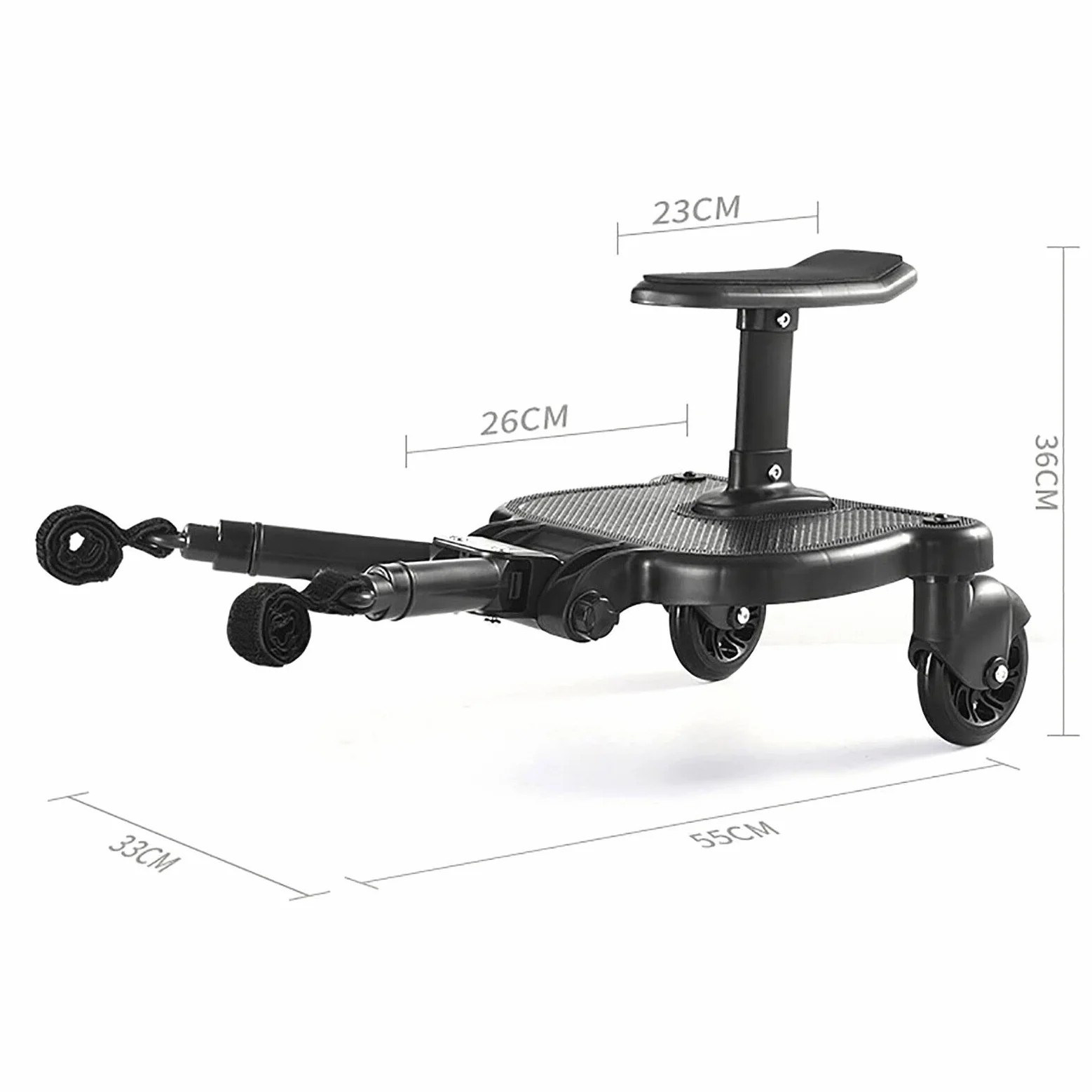 Uniwersalny wózek dziecięcy, 25 kg, Ride Board Buggy Wheeled Board, siedzisko, pedał Board, wózek pomocniczy, złącze wtykowe do wózka dziecięcego