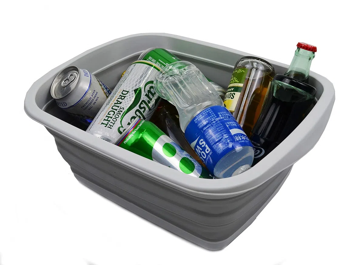 SAMMART 10 l składana wanna - składana wanna do naczyń - przenośna umywalka - oszczędność miejsca plastikowa wanna (szara, 1)