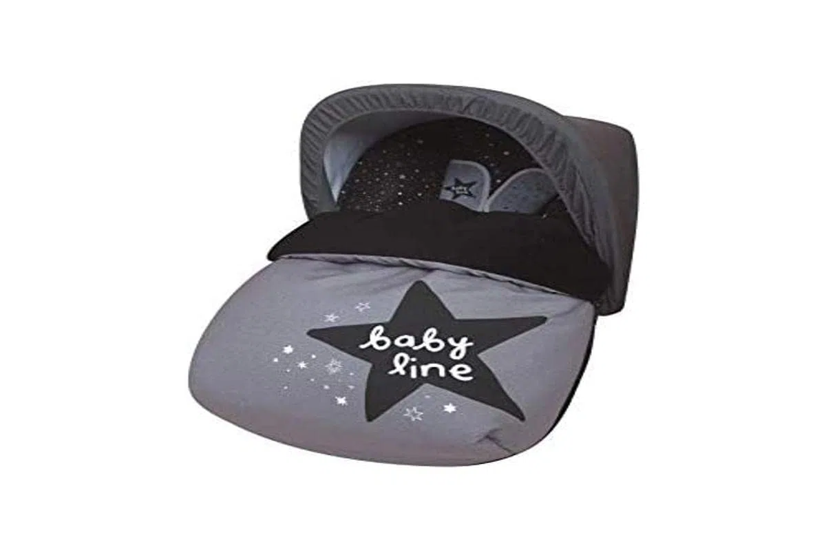 Babyline 3000606r uniwersalny śpiworek na stopy z polaru, w komplecie z zakryciem.